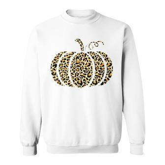 Animal Print Leopard Print Pumpkin Fall Halloween Party V2 Men Women Sweatshirt Graphic Print Unisex - Thegiftio UK