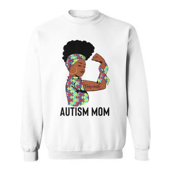Autism Awareness Strong Mom Afro Mother Black Women Gift Graphic Design Printed Casual Daily Basic Sweatshirt - Thegiftio UK