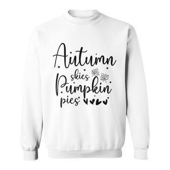 Autumn Skies Pumpkin Pies Fall Men Women T-Shirt Graphic Print Casual Unisex Tee Sweatshirt - Thegiftio UK