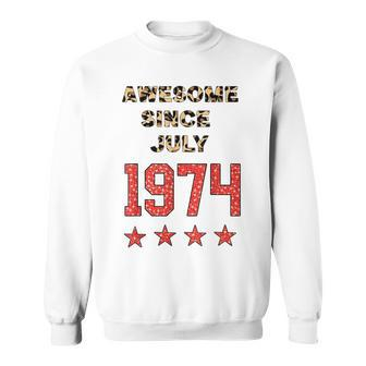 Awesome Since July 1974 Leopard 1974 July Birthday Sweatshirt - Seseable