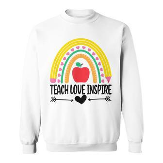 Back To School Teach Love Inspire Retro Teachers Sweatshirt - Thegiftio UK