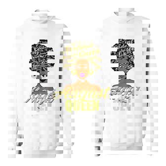 Black African American Melanin Afro Queen August Birthday Sweatshirt - Seseable