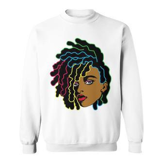 Black Woman African Afro Hair Cool Black History Month Sweatshirt - Thegiftio UK