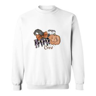 Boo Crew Pumpkin Gnomes Hat Bow Halloween Sweatshirt - Seseable
