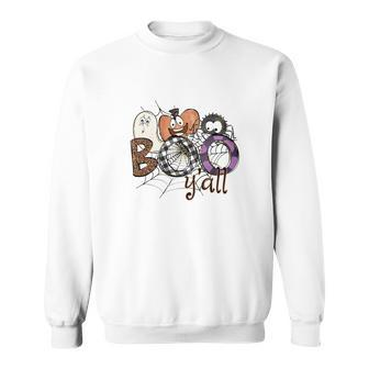 Boo Yall Funny Halloween Boo Crew Sweatshirt | Seseable UK