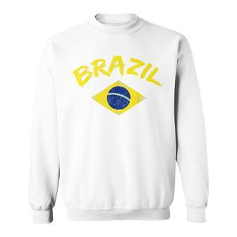 Brazil Brazilian National Flag Soccer Football Brazilian Sweatshirt - Thegiftio UK