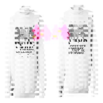 Breast Cancer On Wednesday We Wear Pink Ghost Halloween Men Women Sweatshirt Graphic Print Unisex - Thegiftio
