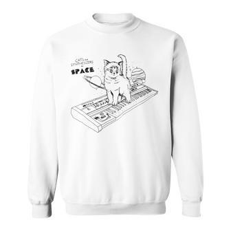 Cats On Synthesizers In Space Cat Owner Sweatshirt - Seseable
