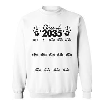 Class Of 2035 Grow With Me - Handprint Pre-K 12Th Grade Men Women Sweatshirt Graphic Print Unisex - Thegiftio UK