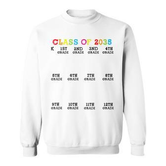 Class Of 2035 Handprint Grow With Me Kindergarten Men Women Sweatshirt Graphic Print Unisex - Thegiftio UK