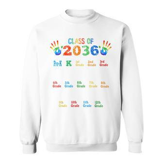 Class Of 2036 Grow With Me Color Handprint Pre-K 12Th Grade Men Women Sweatshirt Graphic Print Unisex - Thegiftio UK