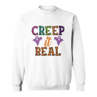 Colorful Boos Creep It Real Halloween Gifts Sweatshirt - Seseable
