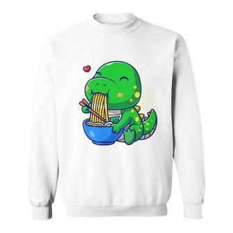 Cute Baby Dino Trex Eating Ramen Noodles Sweatshirt - Monsterry DE