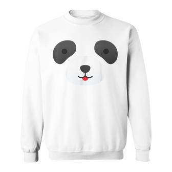 Cute Bear Panda Face Diy Easy Halloween Party Easy Costume Sweatshirt - Seseable