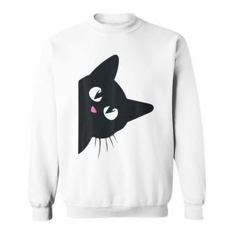 Cute Black Cat Halloween Costume Kitten Kids Toddler Adult Sweatshirt - Seseable