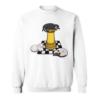 Cute Chess Cat T Manga Style For Chess Player Sweatshirt - Seseable