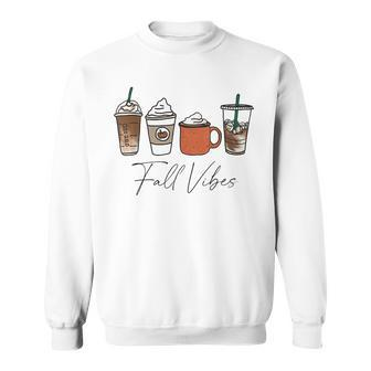 Cute Fall Vibes Coffee Pumpkin Spice Latte Drinks Autumn  Sweatshirt