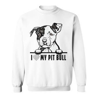 Dogs 365 Pit Bull Dog I Love My Pet Cute Pitbull Sweatshirt - Thegiftio UK