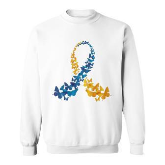 Down Syndrome Butterfly Awareness Sweatshirt - Monsterry