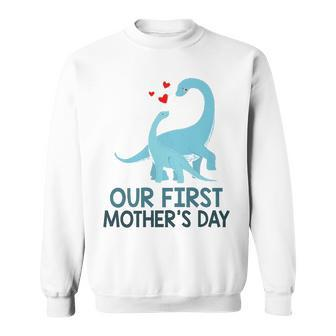 First Mothers Day Matching Mom & Baby Boy Dinosaur Onesie Gift Graphic Design Printed Casual Daily Basic Sweatshirt - Thegiftio UK