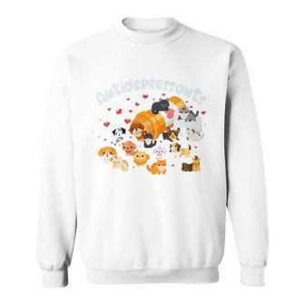 Funny Cute Antidepressants Pets Puppies And Kittens Sweatshirt - Monsterry