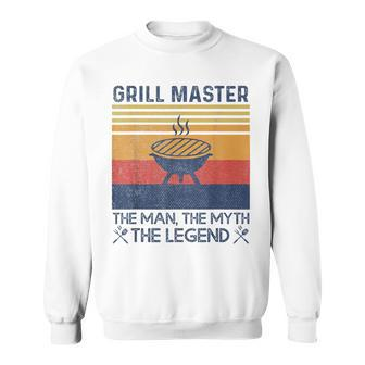 Funny Grill Master The Man The Myth The Legend Grilling Chef Sweatshirt - Thegiftio UK