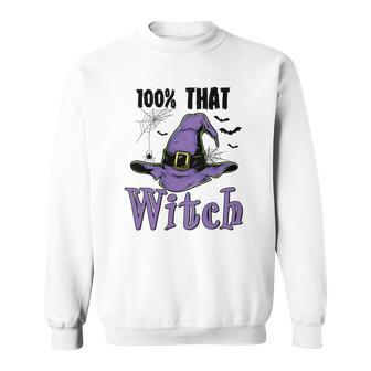 Funny Halloween 100% That Witch Night Party Sweatshirt | Seseable UK