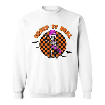 Funny Halloween Creep It Real Cute Little Spooky Skeleton Sweatshirt | Seseable UK
