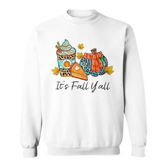 Funny Its Fall Yall Pumpkin Spice Leopard Pumpkin Pie Fall Men Women Sweatshirt Graphic Print Unisex - Thegiftio UK