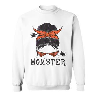 Funny Momster Halloween Witch Spider Cute Momster Glass Sweatshirt - Seseable