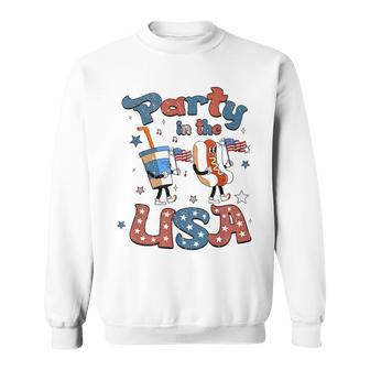 Funny Party In The Usa 4Th Of July Hot Dog Patriotic Kid V2 Sweatshirt - Seseable