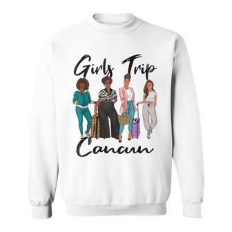 Girls Trip Cancun For Melanin Afro Black Vacation Women Sweatshirt - Thegiftio UK