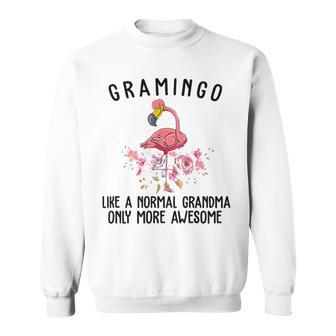 Gramingo Like A Normal Grandma Only More Awesome Flamingo Graphic Design Printed Casual Daily Basic Sweatshirt - Thegiftio UK