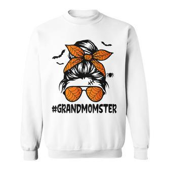 Grandmomster Shirt Women Halloween Nana Grandma Messy Bun V2 Men Women Sweatshirt Graphic Print Unisex - Thegiftio UK