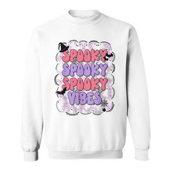 Groovy Spooky Season Spooky Vibes Hippie Halloween Costume Sweatshirt - Thegiftio UK