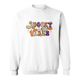 Groovy Style Thick Thights And Spooky Vibes Halloween Sweatshirt - Seseable