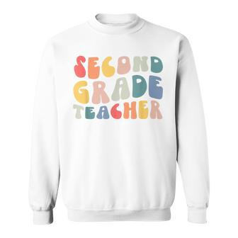 Groovy Vintage 2Nd Second Grade Teacher Back To School Gifts V2 Sweatshirt - Thegiftio UK