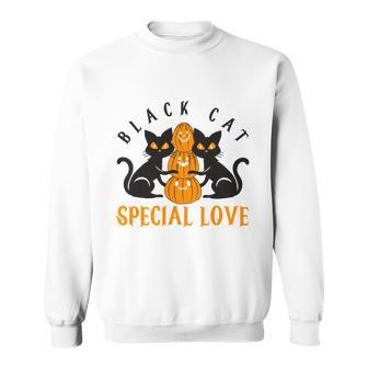Halloween Black Cat Special Love Men Women Sweatshirt Graphic Print Unisex - Thegiftio UK