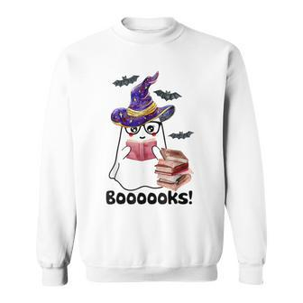Halloween Booooks Ghost Reading Boo Read Books Library V3 Sweatshirt - Thegiftio UK