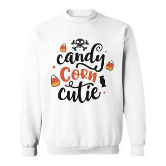 Halloween Candy Corn Cutie Black And Orange Design Men Women Sweatshirt Graphic Print Unisex - Seseable