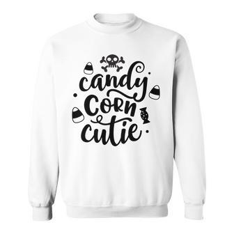 Halloween Candy Corn Cutie - Black Custom Men Women Sweatshirt Graphic Print Unisex - Seseable