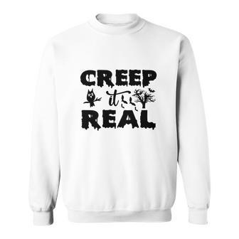 Halloween Owl Creep It Real Sweatshirt - Seseable
