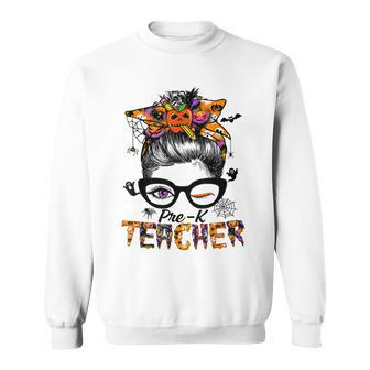 Halloween Pre-K Teacher Life -Cool Witch Sweatshirt - Seseable