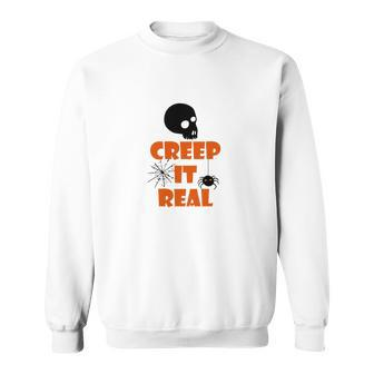 Halloween Skull Creep It Real Sweatshirt - Seseable