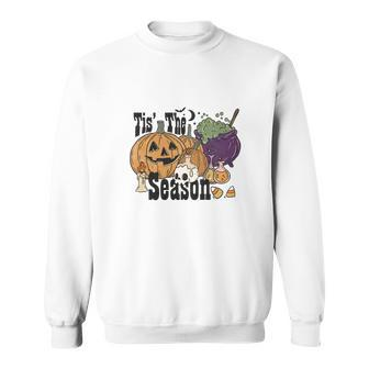 Halloween Tis The Season Pumpkin And Posion For You Men Women Sweatshirt Graphic Print Unisex - Seseable