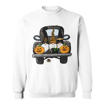 Halloween Truck Gnomes Pumpkin Funny Thanksgiving Sweatshirt - Seseable