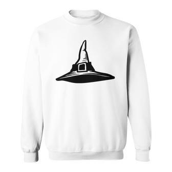 Halloween Witch Hat Black Official Custom Men Women Sweatshirt Graphic Print Unisex - Seseable