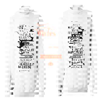 Haloween When Witches Go Riding And Black Cat Are Seen Black And Orange Men Women T-Shirt Graphic Print Casual Unisex Tee Sweatshirt - Thegiftio