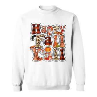 Happy Fall Yall Autumn Vibes Halloween For Autumn Lovers Sweatshirt - Thegiftio UK