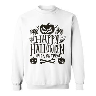 Happy Halloween L Trick Or Treat Orange Pumpkin Halloween Sweatshirt - Seseable